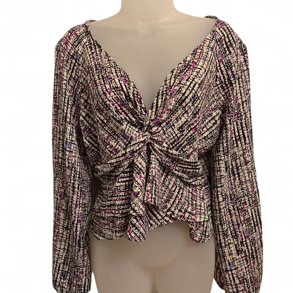 Express Women's Multicolor Twist Front Blouse - Picture 1 of 4